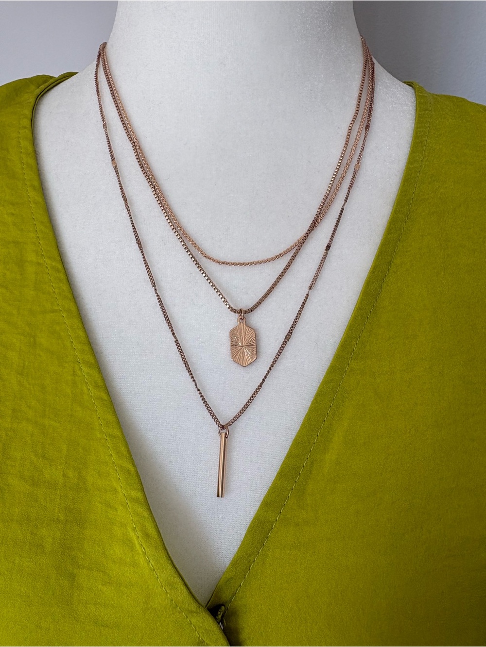 RW&CO. Gold Triple Layer Necklace